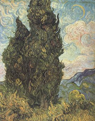 Vincent Van Gogh Cypresses (nn04) Norge oil painting art